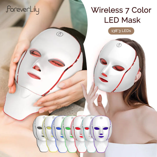 Face Neck Beauty Mask 7 Colors Light LED Mask